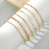 Bohemian Metal Chain Bracelet Set For Women Geometric Gold Color Thick Link Chain  Bangle Female Fashion Jewelry - Image 6