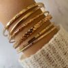 Bohemian Metal Chain Bracelet Set For Women Geometric Gold Color Thick Link Chain  Bangle Female Fashion Jewelry - Image 2