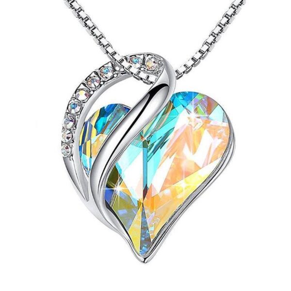 925 Sliver Heart Shaped Geometric Necklace Jewelry Women's Clavicle Chain Valentine's Mothers Day Gift - Image 8